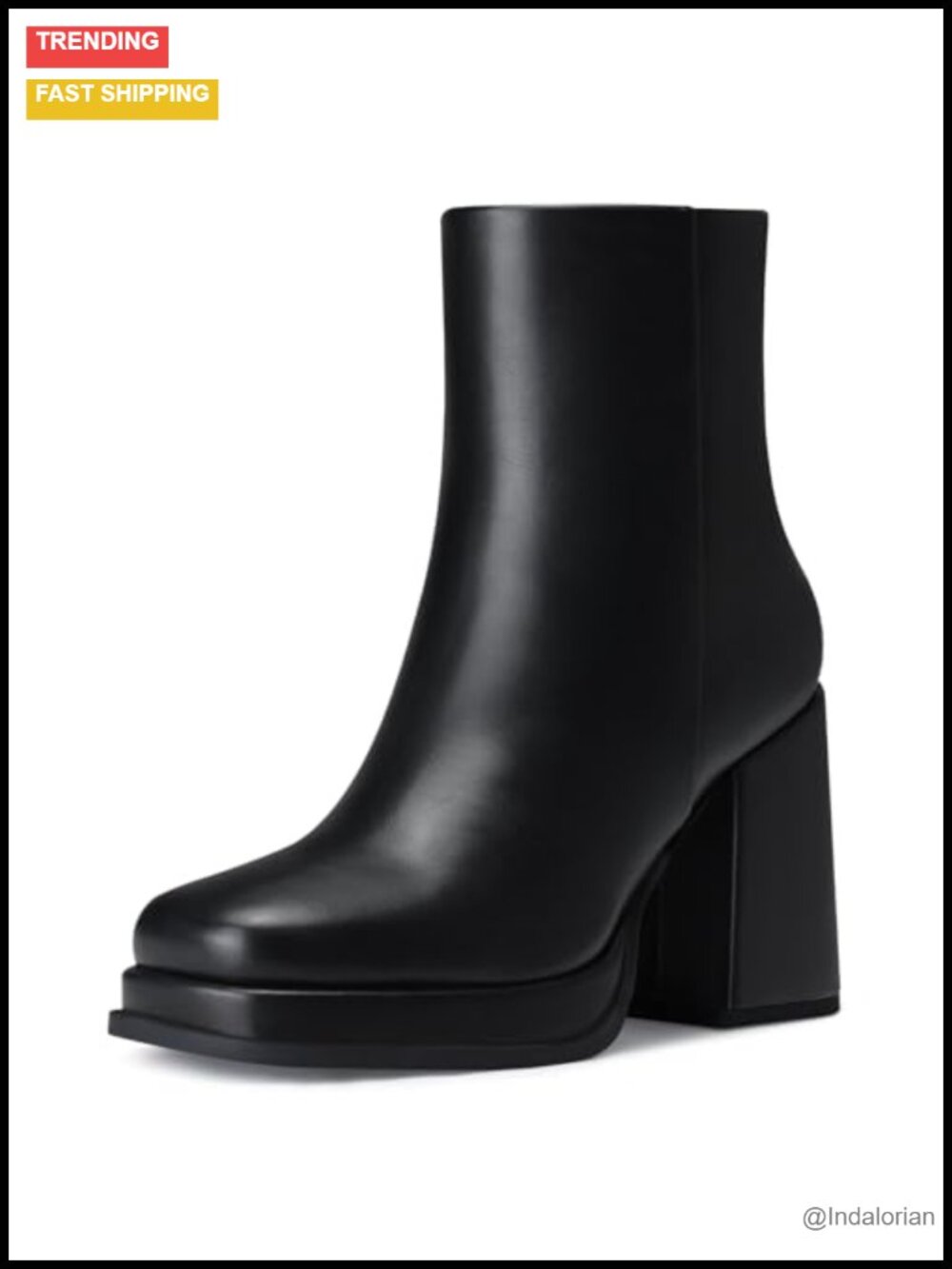 Chunky High Heel Platform Ankle Booties - PU Leather, Comfort for All Day Wear